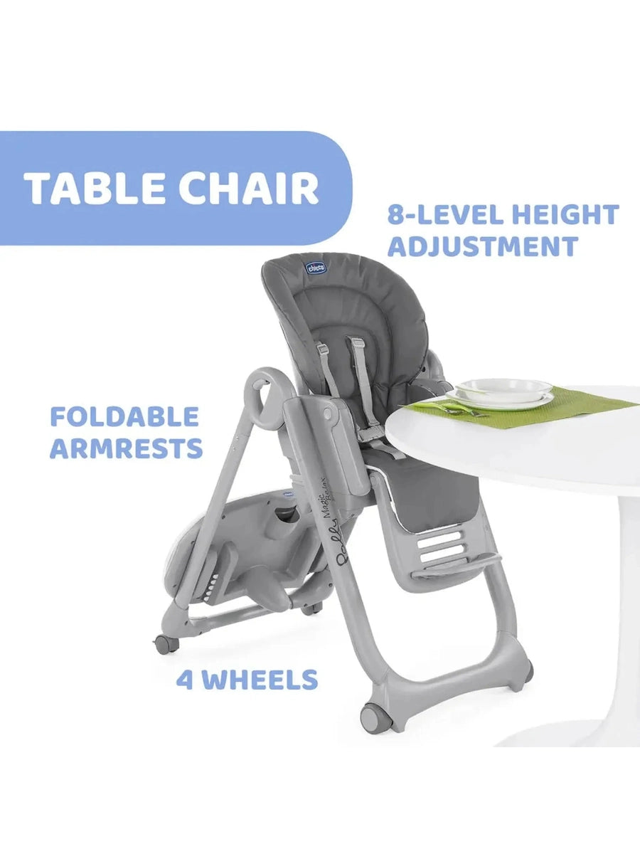 Chicco Polly Magic Highchair – Birth to 3 Years | Adjustable Height, Removable Tray, Toy Bar Chicco Mama's Joy