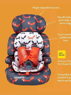 Cosatto Zoomi Car Seat Booster - Group 123 From up to 9 Months to 12 years Flamingo Cosatto Mama's Joy