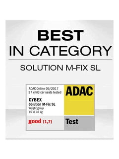 Cybex Silver Solution M-Fix SL Child's Car Seat, High Back Booster, ISOFIX, Group 2/3 15-36 kg , 3-12 Years, Pure Black Cybex Mama's Joy