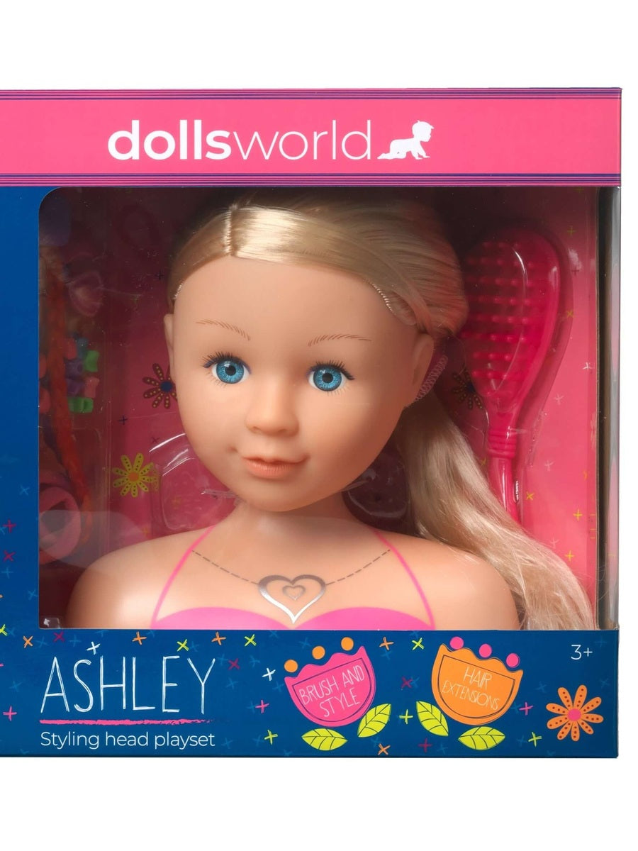 Dollsworld Ashley Styling Head Playset – Creative Hair Styling Fun for Kids 3+ with Accessories John Adams Mama's Joy