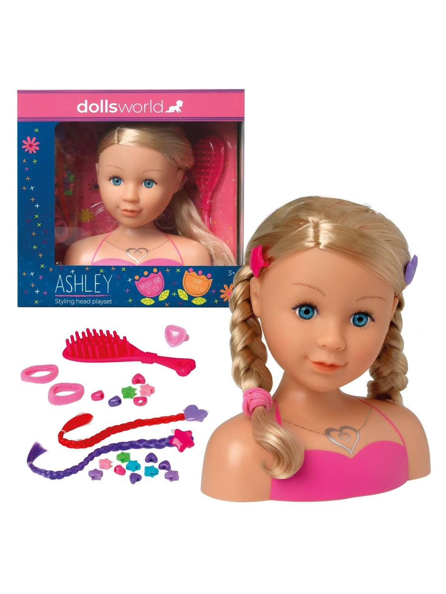 Dollsworld Ashley Styling Head Playset – Creative Hair Styling Fun for Kids 3+ with Accessories John Adams Mama's Joy