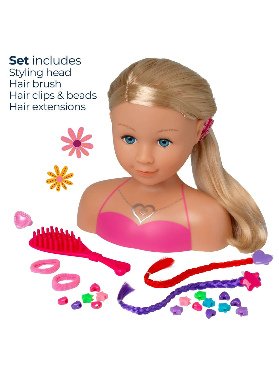 Dollsworld Ashley Styling Head Playset – Creative Hair Styling Fun for Kids 3+ with Accessories John Adams Mama's Joy