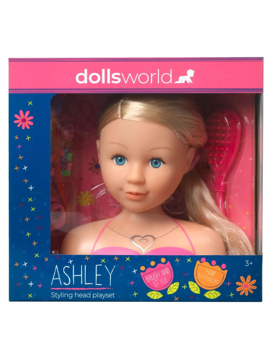 Dollsworld Ashley Styling Head Playset – Creative Hair Styling Fun for Kids 3+ with Accessories John Adams Mama's Joy