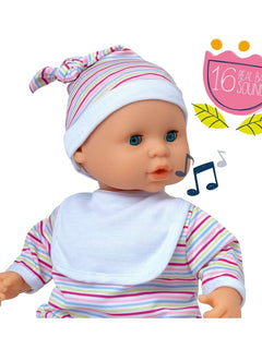 Dollsworld Baby Babble 38cm Soft Bodied Doll with 16 Baby Sounds & Sleeping Eyes - Ideal for Toddlers 18+ Months John Adams Mama's Joy