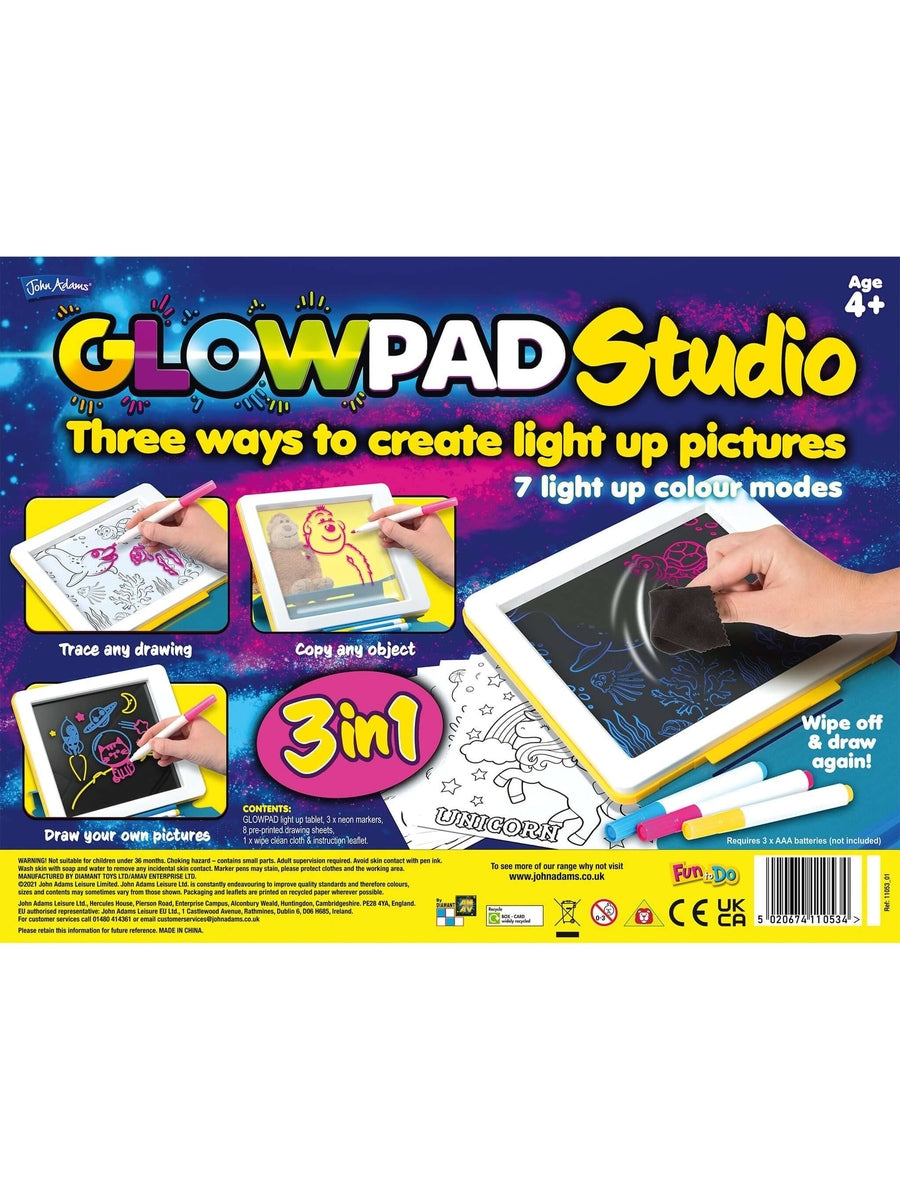 GLOWPAD 3-in-1 Studio – Light-Up Creative Drawing Pad John Adams Mama's Joy