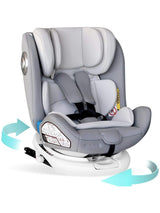 Globalkids 360 Degree Rotating Baby Car Seat ISOFIX Top Tether, Grey Globalkids Mama's Joy