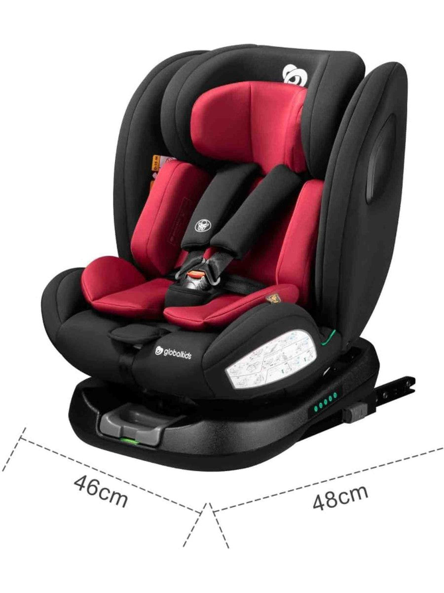 Globalkids 360 Degree Rotating ISOFIX Baby Car Seat with Top Tether Red Globalkids Mama's Joy