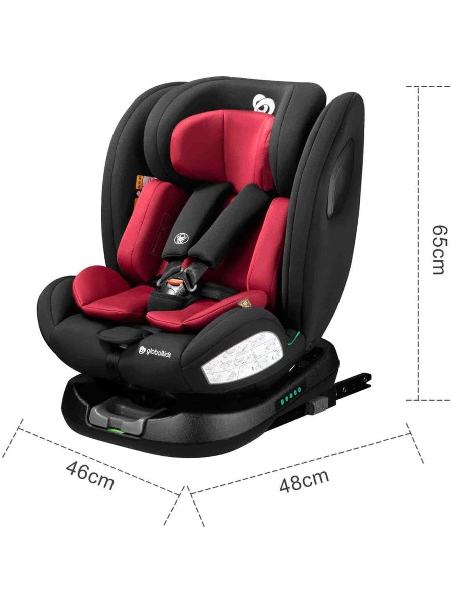 Globalkids 360 Degree Rotating ISOFIX Baby Car Seat with Top Tether Red Globalkids Mama's Joy