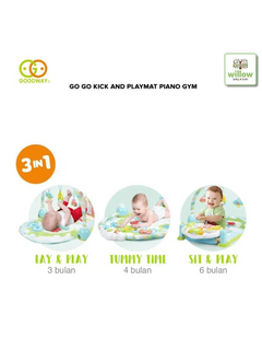 Goodway - Go!Go! Baby Play Mat Piano Gym Activity Toys Blue for 3 Months Goodway Mama's Joy
