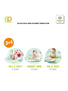 Goodway - Go!Go! Baby Play Mat Piano Gym Activity Toys Blue for 3 Months Goodway Mama's Joy