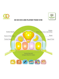 Goodway - Go!Go! Baby Play Mat Piano Gym Activity Toys Blue for 3 Months Goodway Mama's Joy