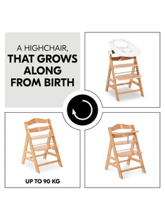 Hauck Alpha+ Economy High Chair Bundle - Wooden High Chair - Beech Natural Hauck Mama's Joy