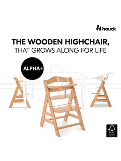 Hauck Alpha+ Economy High Chair Bundle - Wooden High Chair - Beech Natural Hauck Mama's Joy
