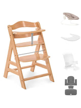 Hauck Alpha+ Economy High Chair Bundle - Wooden High Chair - Beech Natural Hauck Mama's Joy