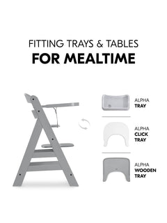 Hauck Alpha+ Premium Bundle Grey High Chair - Beech Grey Hauck Mama's Joy