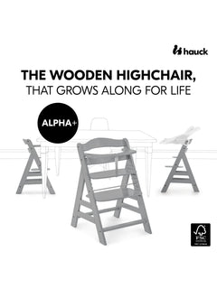 Hauck Alpha+ Premium Bundle Grey High Chair - Beech Grey Hauck Mama's Joy
