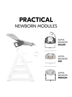 Hauck Alpha+ Premium Bundle Wooden High Chair - Beech White Hauck Mama's Joy
