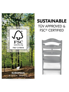 Hauck Alpha+ Premium Bundle Wooden High Chair - Beech Grey
