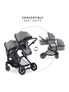 Hauck Atlantic Twin Pushchair – Grey | Convertible Twin Pram & Pushchair with Universal Car Seat Compatibility Hauck Mama's Joy