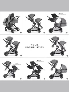 Hauck Atlantic Twin Pushchair – Grey | Convertible Twin Pram & Pushchair with Universal Car Seat Compatibility Hauck Mama's Joy