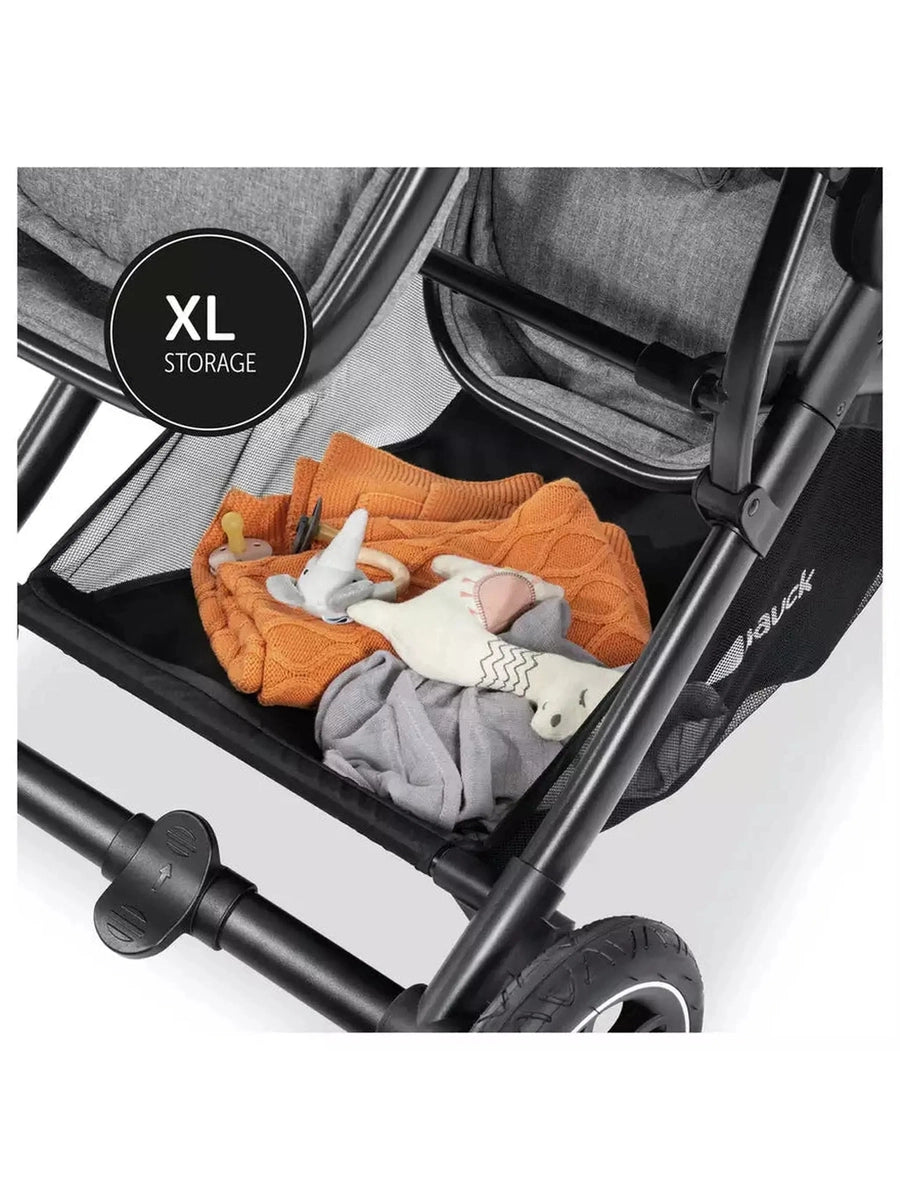 Hauck Atlantic Twin Pushchair – Grey | Convertible Twin Pram & Pushchair with Universal Car Seat Compatibility Hauck Mama's Joy