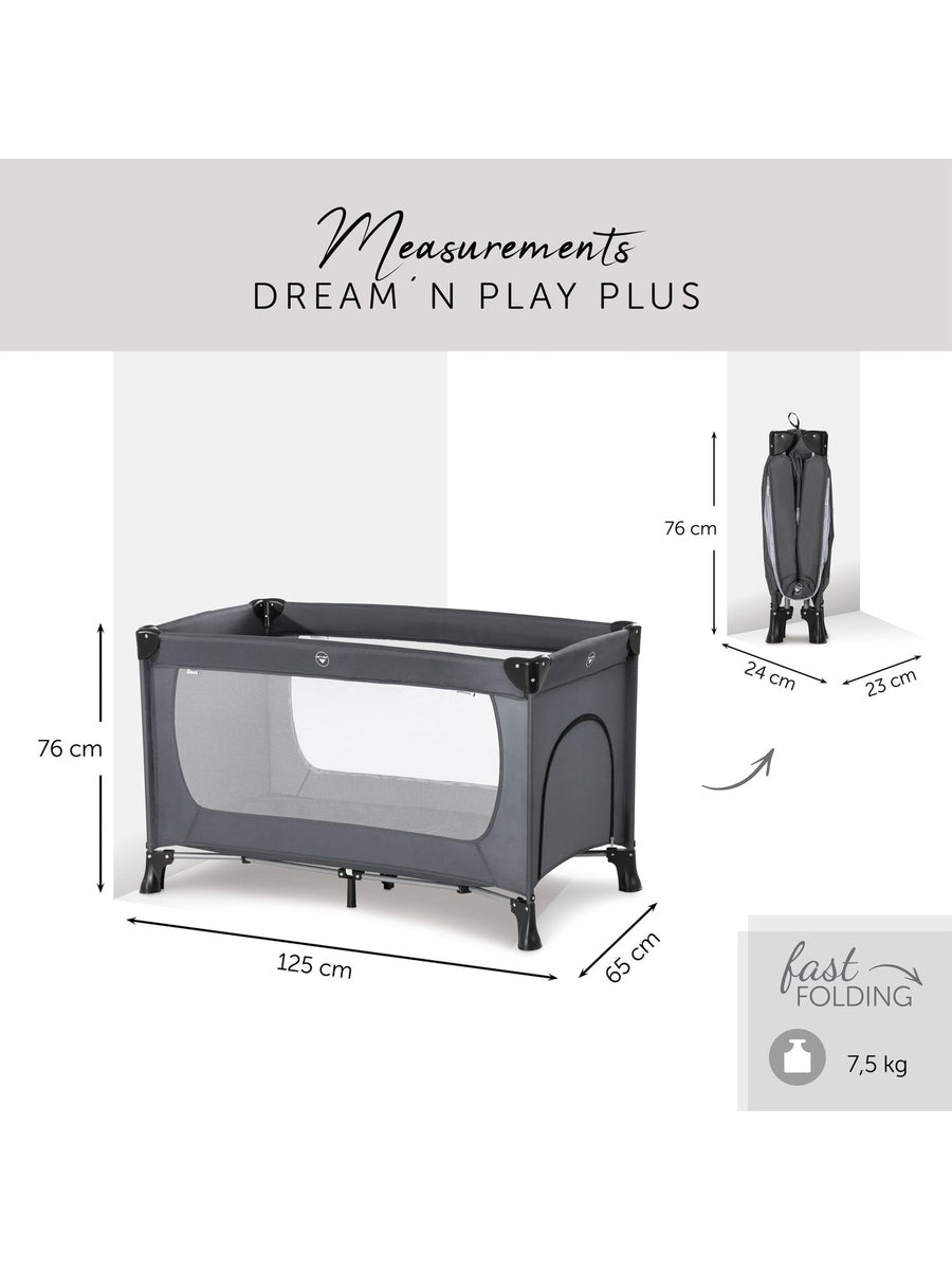 Hauck Dream N Play Plus Travel Cot - Grey Hauck Mama's Joy