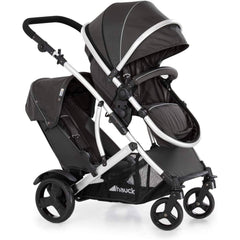 Hauck Duett 2 Tandem Pushchair Black – 2 in 1 Double Stroller for Newborn and Toddler