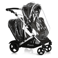 Hauck Duett 2 Tandem Pushchair Black – 2 in 1 Double Stroller for Newborn and Toddler
