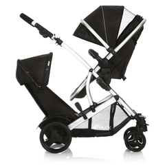 Hauck Duett 2 Tandem Pushchair Black – 2 in 1 Double Stroller for Newborn and Toddler