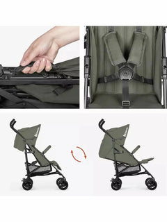 Hauck Fold N Care Pushchair – Olive Lightweight Travel Stroller