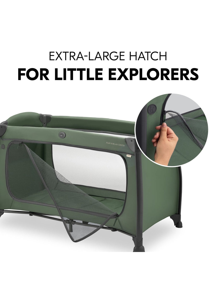 Hauck Play N Relax Center Travel Cot - Dark Green Hauck Mama's Joy