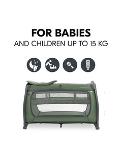 Hauck Play N Relax Center Travel Cot - Dark Green Hauck Mama's Joy