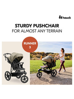 Hauck Runner 3 - All-Terrain Pushchair with Handbrake & Air Wheels - Olive Hauck Mama's Joy