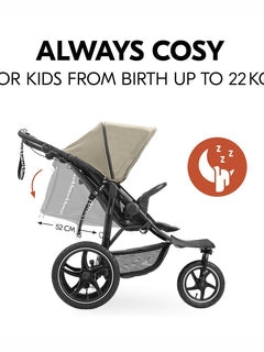 Hauck Runner 3 - All-Terrain Pushchair with Handbrake & Air Wheels - Olive Hauck Mama's Joy