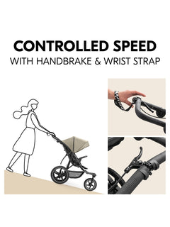 Hauck Runner 3 All-Terrain Pushchair with Handbrake and Air Wheels - Olive Hauck Mama's Joy