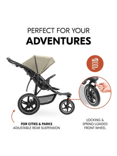 Hauck Runner 3 All-Terrain Pushchair with Handbrake and Air Wheels - Olive Hauck Mama's Joy