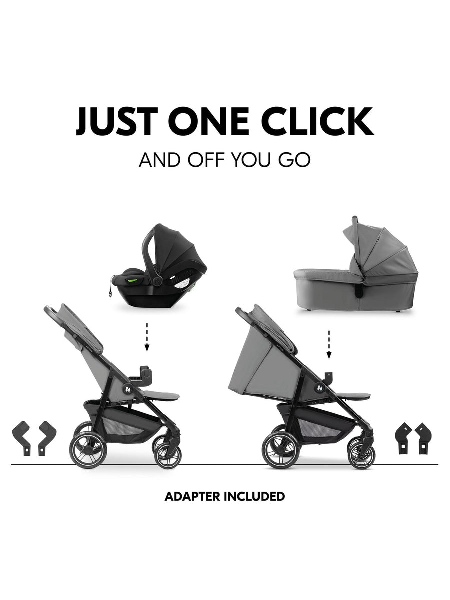 Hauck Shop N Care Trio Set - Pushchair, Car Seat, & Carrycot - Grey Hauck Mama's Joy