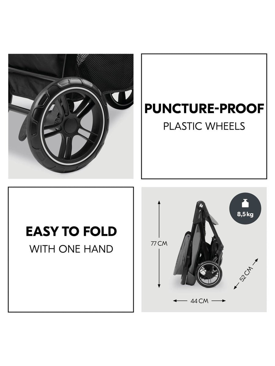 Hauck Shop N Care Trio Set - Pushchair, Car Seat, & Carrycot - Grey Hauck Mama's Joy