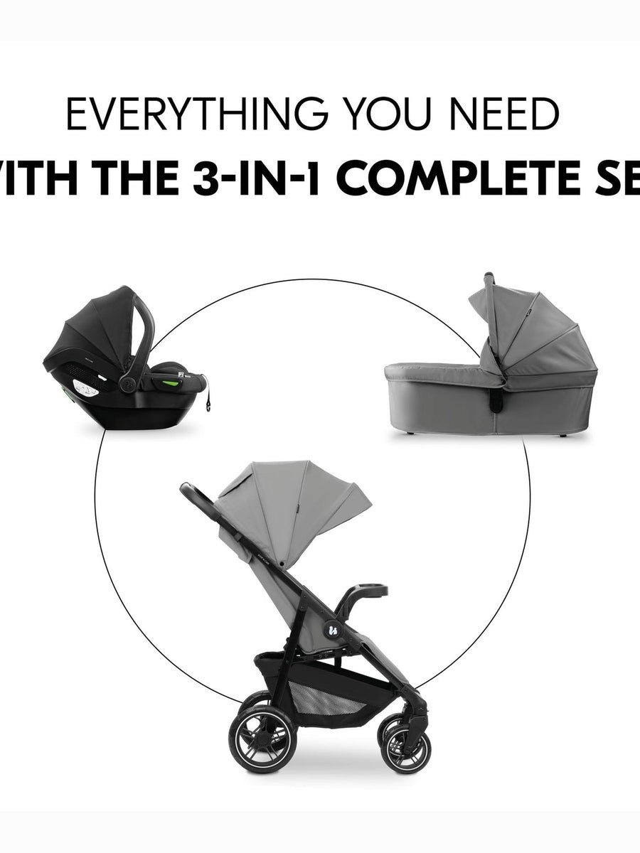 Hauck Shop N Care Trio Set - Pushchair, Car Seat, & Carrycot - Grey Hauck Mama's Joy