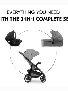 Hauck Shop N Care Trio Set - Pushchair, Car Seat, & Carrycot - Grey Hauck Mama's Joy