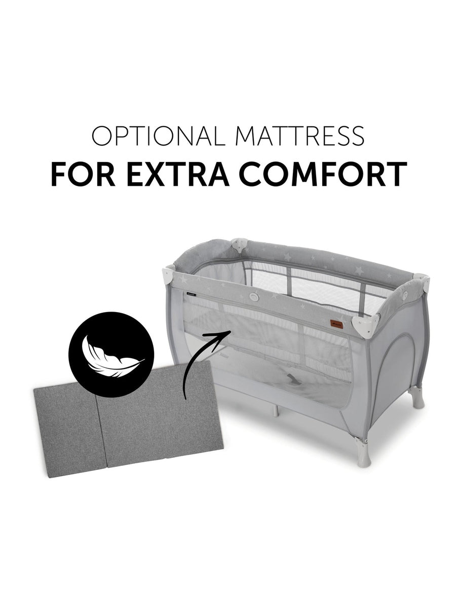 Hauck Sleep N Play Center - Travel Cot & Playpen - Grey Stars Hauck Mama's Joy
