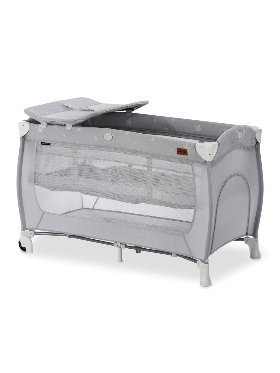 Hauck Sleep N Play Center - Travel Cot & Playpen - Grey Stars Hauck Mama's Joy