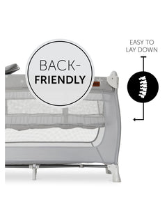 Hauck Sleep N Play Center - Travel Cot & Playpen - Grey Stars Hauck Mama's Joy