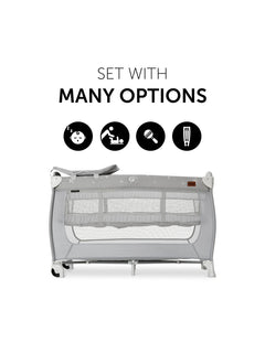 Hauck Sleep N Play Center - Travel Cot & Playpen - Grey Stars Hauck Mama's Joy