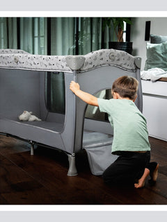 Hauck Sleep N Play Center - Travel Cot & Playpen - Grey Stars Hauck Mama's Joy