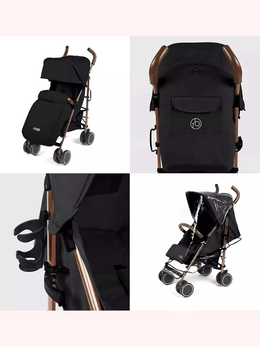 Ickle Bubba Discovery Max Baby Pushchair Extendable UPF50+ Hood BlackRose Gold Ickle Bubba Mama's Joy