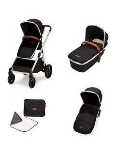 Ickle Bubba Eclipse 2in1 Pushchair & Carrycot Adjustable Handle Chrome/Jet Black Ickle Bubba Mama's Joy