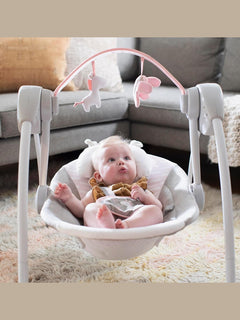 Ingenuity Comfort 2 Go Portable Swing – Unicorn Ingenuity Mama's Joy