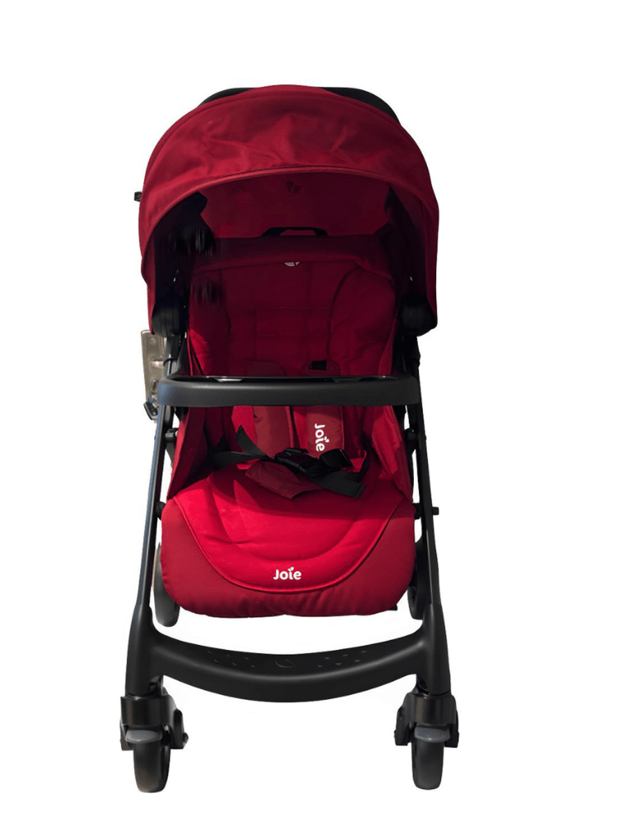Joie Muze LX Lie-Flat Stroller with Footmuff – Cranberry Birth to 15kg Joie Mama's Joy