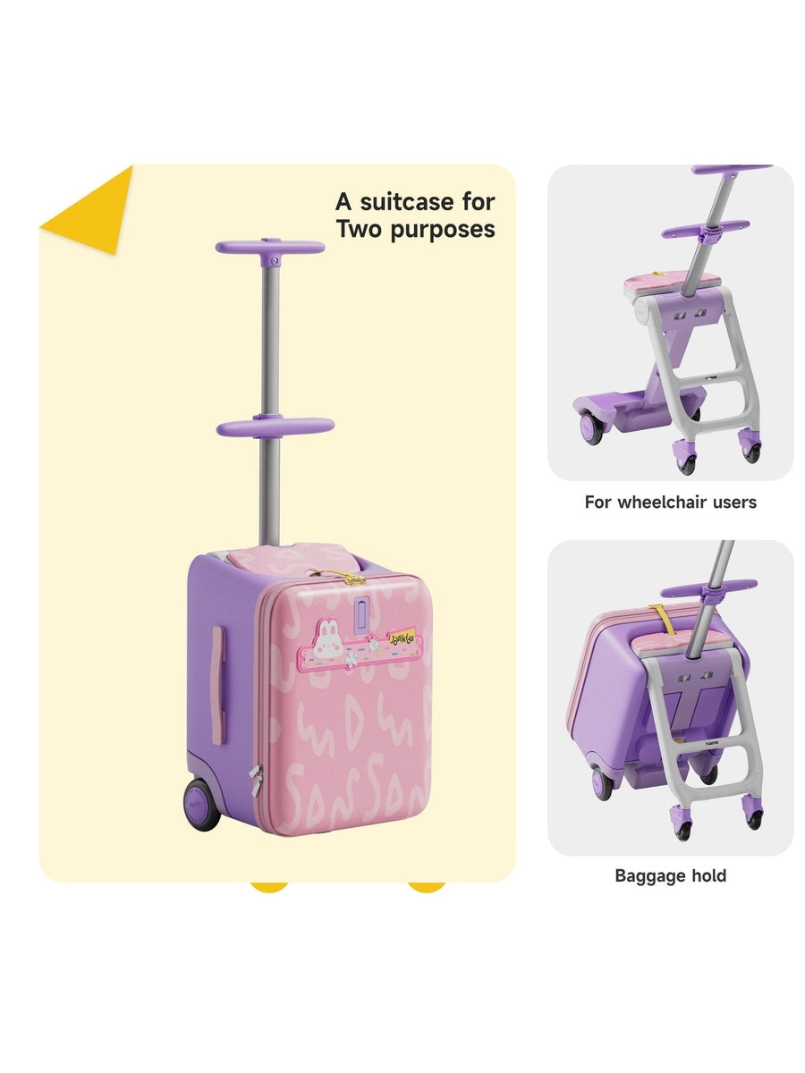 JoviKids 3-in-1 Ride On Luggage – JoyRide Kids Suitcase & Stroller - Pink Jovikids Mama's Joy